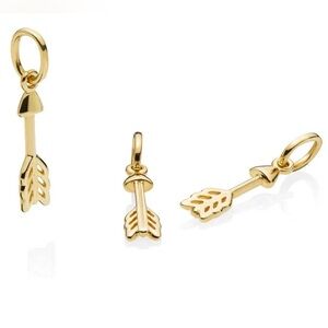 Pandora Shine Arrow Of Cupid Dangle Charm In 18K Gold Over Silver (Retired) NEW